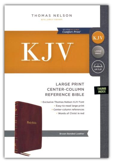 KJV Holy Bible: Large Print, Brown Bonded Leather (Thumb Indexed)