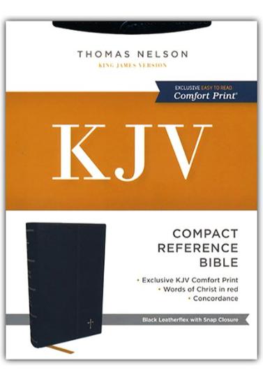 KJV Holy Bible: Compact Black Leatherflex with flap