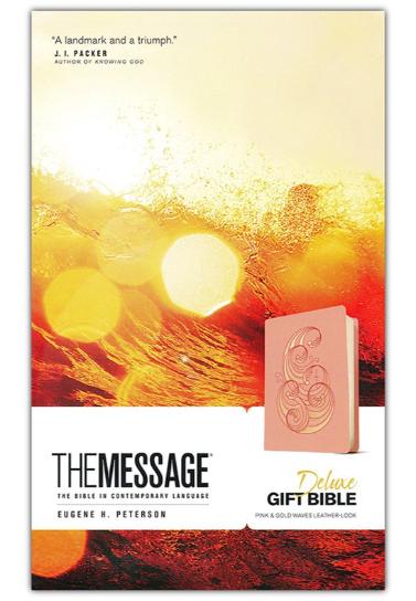 The Message Deluxe Gift Bible (Leather-Look, Pink and Gold Waves): The Bible in Contemporary Language