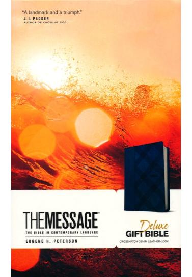 The Message Deluxe Gift Bible, Denim Leather-Look: The Bible in Contemporary Language