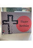 Happy Birthday Card with Cross (A5) Card Faith Prints Black & Red  