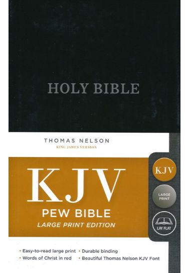 KJV, Pew Bible, Large Print, Hardcover, Black, Red Letter, Comfort Print : Holy Bible, King James Version