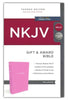NKJV Gift and Award Bible, Pink Leather-Look, Red Letter, Comfort Print